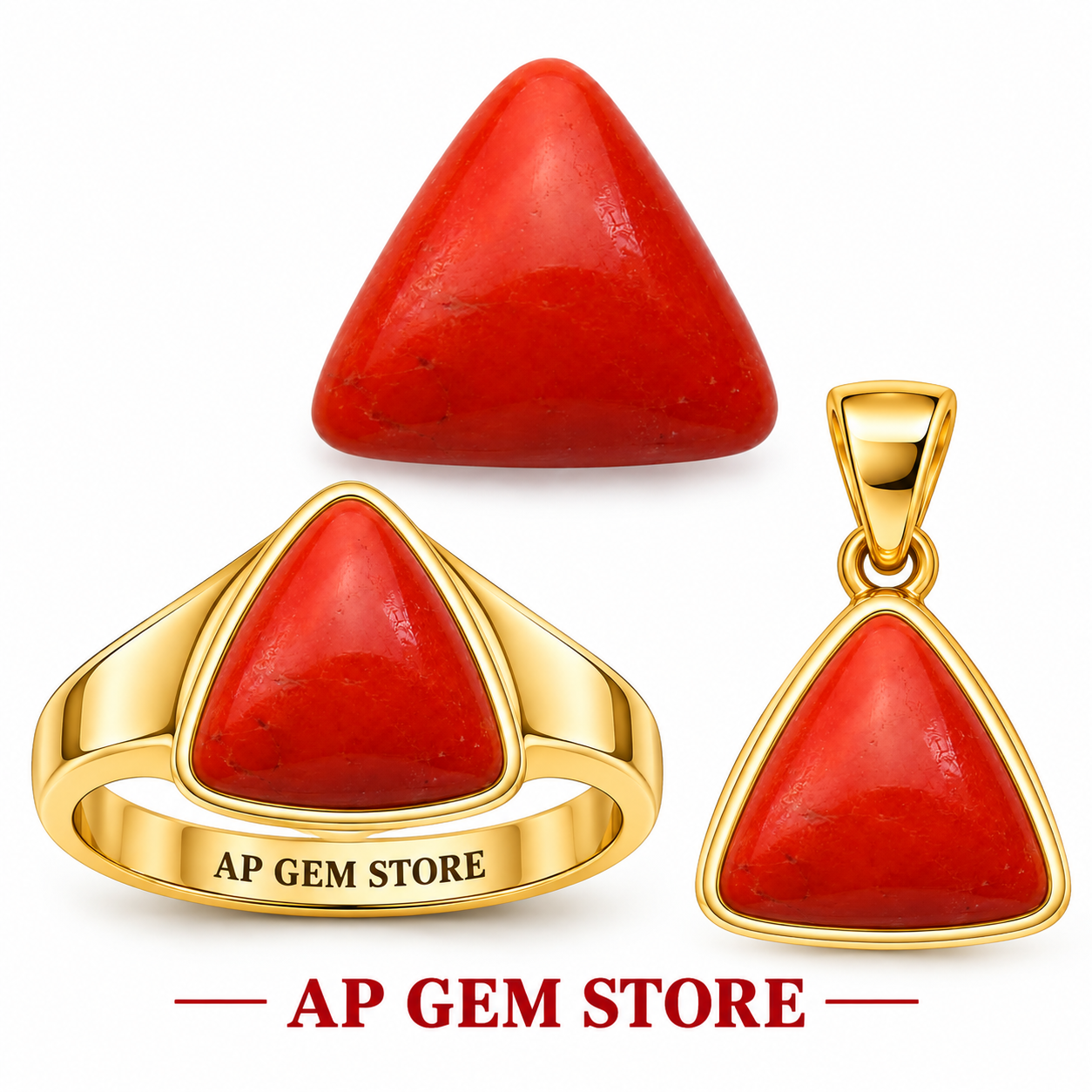  Red Coral Triangular